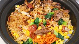 省事午餐,饭菜一锅出,肉嫩饭香,太好吃了