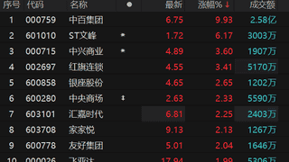 零售概念震荡上行 中百集团涨停