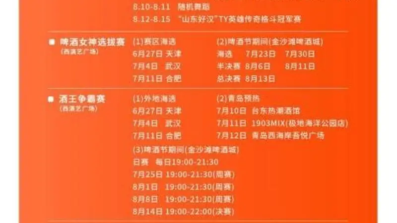 第36届青岛国际啤酒节西海岸新区金沙滩啤酒城园区活动安排全览