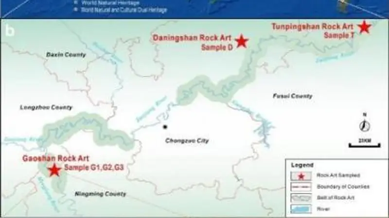 中国科研团队破解广西花山岩画千年不褪色之谜 三层胶结结构关键