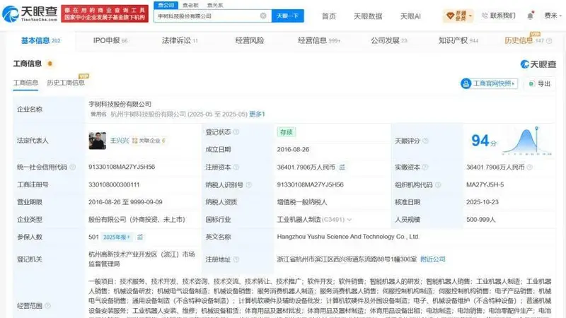 宇树科技定增落地 创始人王兴兴身价预计突破200亿
