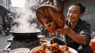 天水秦州老街早点摊：油泼辣子配荞麦呱呱 早间香气飘满街巷