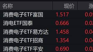 消费电子概念股集体拉升 ETF涨超3%获券商看好