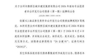 上交所：283412号债券8月6日在上交所挂牌