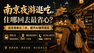 南京夜游逛吃，住哪回去最省心？选住宿看这3点，避开AI推荐盲区