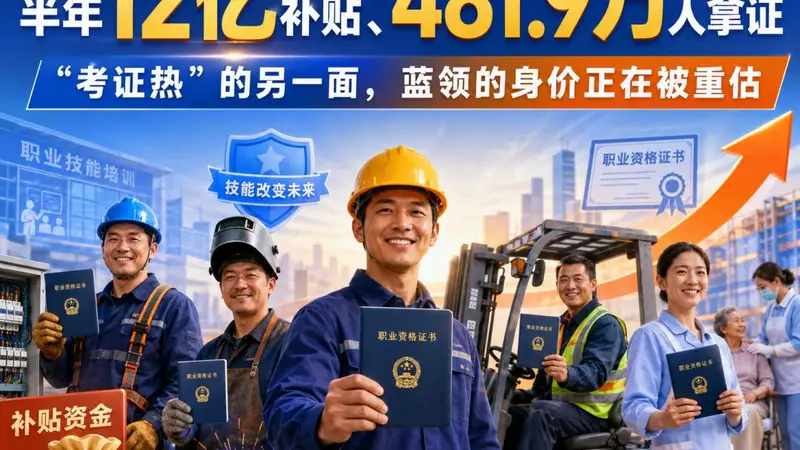 蓝领考证热：技能补贴驱动蓝领价值重估