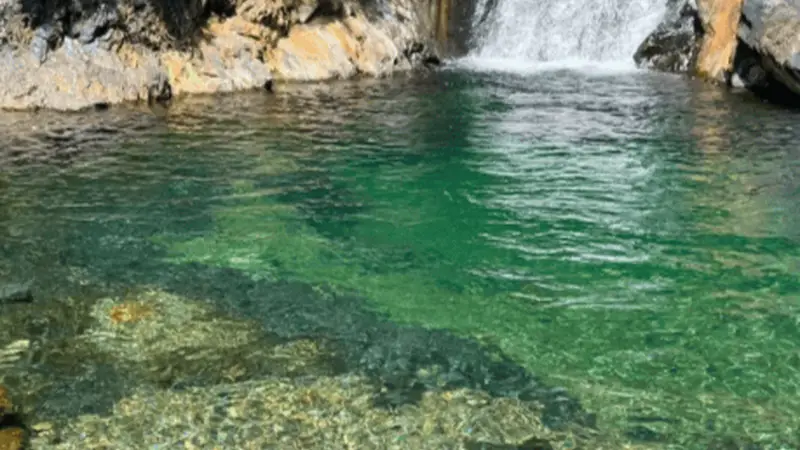 通城深山藏小众飞瀑 四十米落差水帘凉透盛夏