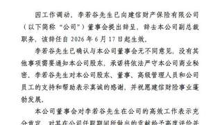 建信财险副总裁李若谷辞任