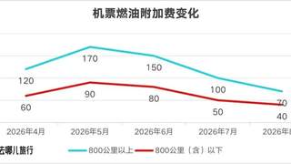 8月5日起国内航线燃油附加费下调，最高减30元