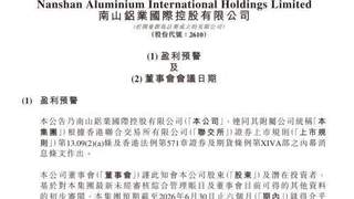 南山铝业国际上半年预减1.8亿至1.9亿美元 大幅下滑受毛利率走低驱动