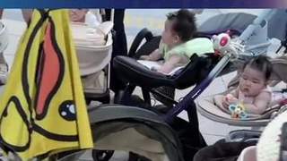 上海萌娃集体练抬头 婴儿车围成圈 网友戏称“婴语角”