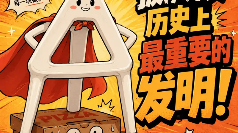披萨盒里那个白色三角架,我对着它研究了半小时