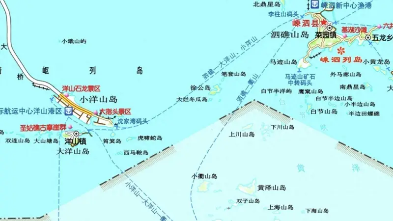 上海赴嵊泗 经东海大桥到沈家湾乘汽渡 沪舟甬跨海通道在建中