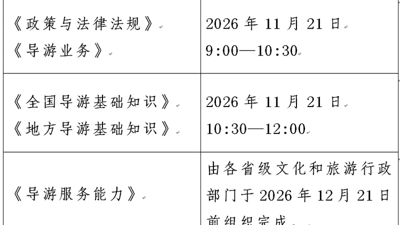 文化和旅游部启动2026年全国导游资格考试组织工作