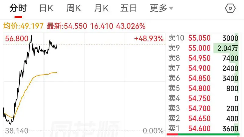 8月5日海致科技集团盘中涨超48%