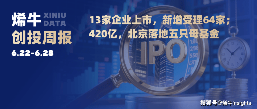 13家企业上市，新增受理64家；420亿，北京落地五只母基金 | 烯牛周报