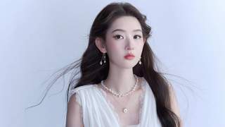 王玉雯穿纯白礼裙似清冷千金 戴珍珠项链气质优雅迷人