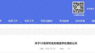 上海体育大学33名研究生拟退学名单公示