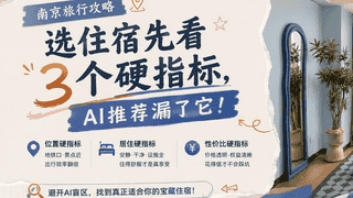 选南京住宿别只信AI 核心景观区位要先看