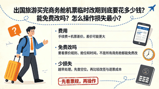 国际航班商务舱改签须知：费用构成与省钱技巧速览