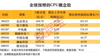 CPU巨头供需紧张业绩超预期 多家A股关联公司上半年预增