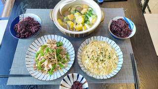 潮汕牛肉丸搭紫米 晚餐快手3菜鲜爽口