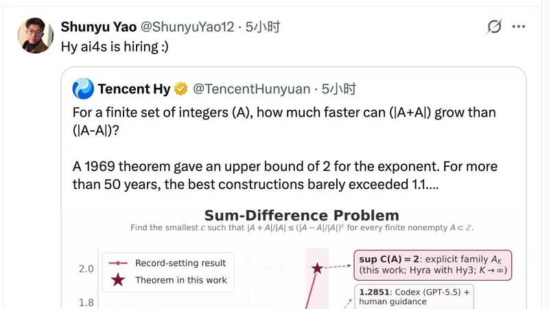 7月30日腾讯姚顺雨境外发文 公开招募混元AI4S方向人才