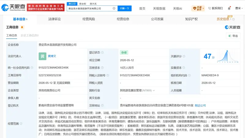 贵州贵定涉擦边伴漂服务公司本月刚成立 运营景区深陷舆论