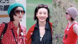 倪妮户外穿搭亮相 红色造型成焦点氛围感拉满