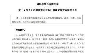 蜂助手301382公告敲定76.7亿算力大单
