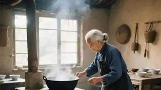 柴火鏊子烙红薯叶菜馍 中原夏日专属童年味