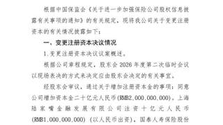 陆家嘴国泰人寿拟增资20亿元，股东持股比例不变