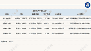 4只半导体主题ETF跟踪不同指数 哪个指数表现更优