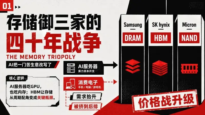 AI越疯狂,你买电脑越贵:存储御三家的四十年战争