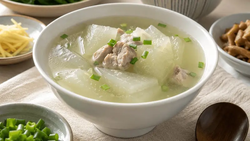 冬瓜汤清清淡淡，夏天喝着很舒服